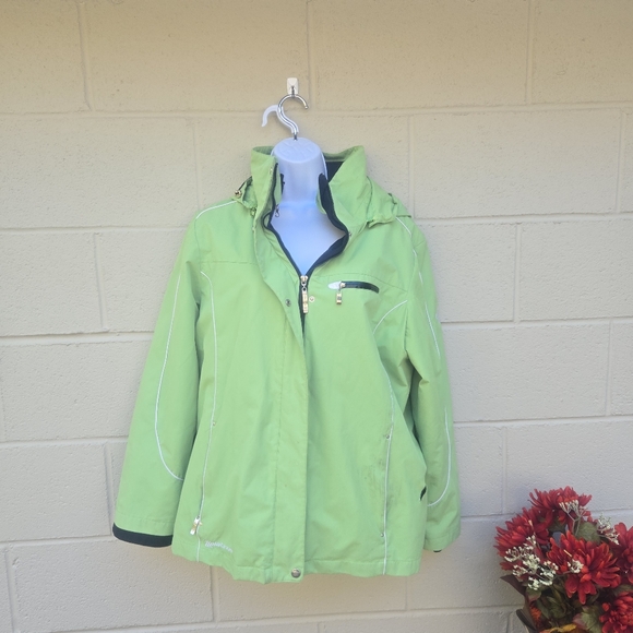 Platinum by Zeroxposur- Women's- Lime Green/ Black- 2 in 1- Jacket- Size Large - Picture 1 of 13